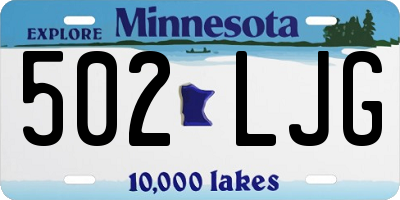 MN license plate 502LJG