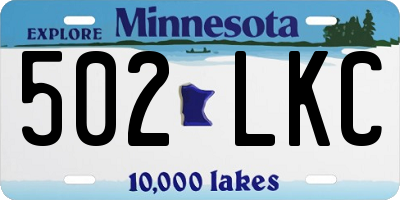 MN license plate 502LKC