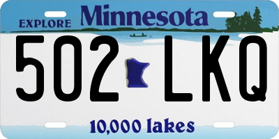 MN license plate 502LKQ