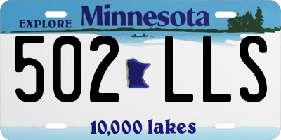 MN license plate 502LLS
