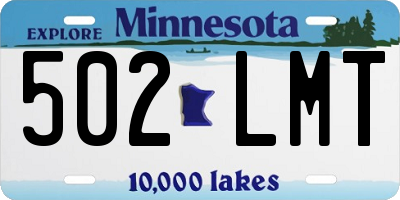 MN license plate 502LMT