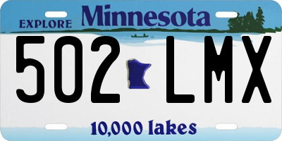 MN license plate 502LMX