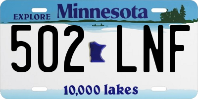 MN license plate 502LNF