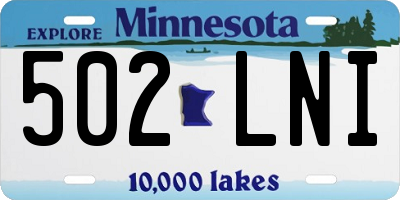MN license plate 502LNI