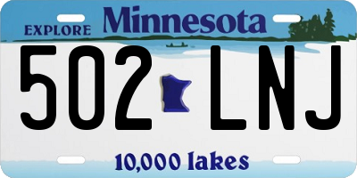 MN license plate 502LNJ