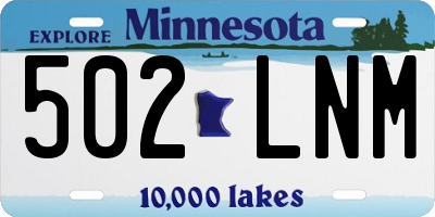 MN license plate 502LNM
