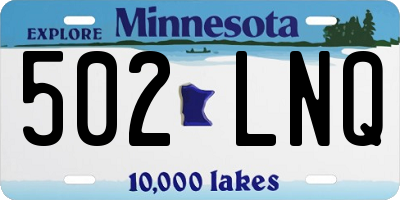 MN license plate 502LNQ