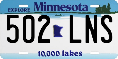 MN license plate 502LNS