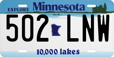 MN license plate 502LNW