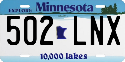 MN license plate 502LNX