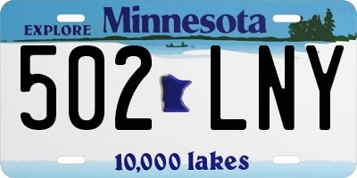 MN license plate 502LNY