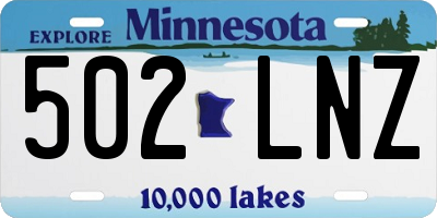 MN license plate 502LNZ