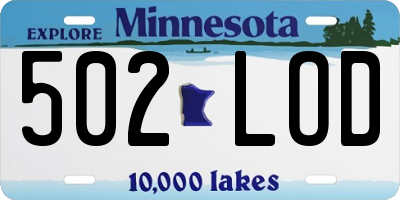 MN license plate 502LOD