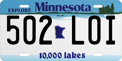 MN license plate 502LOI