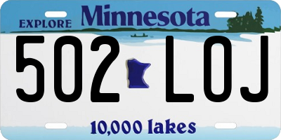 MN license plate 502LOJ