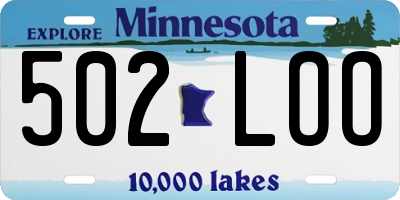 MN license plate 502LOO
