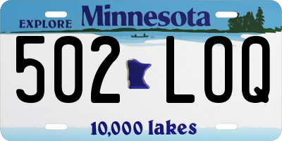 MN license plate 502LOQ