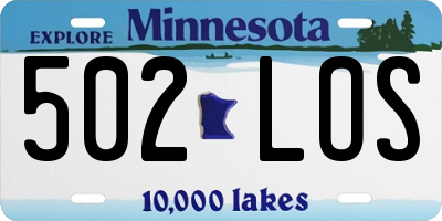 MN license plate 502LOS