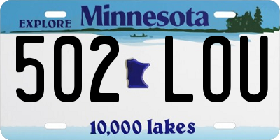 MN license plate 502LOU