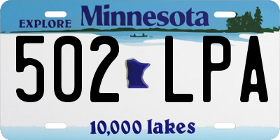 MN license plate 502LPA