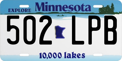 MN license plate 502LPB