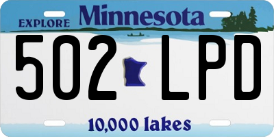 MN license plate 502LPD