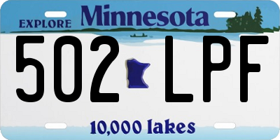 MN license plate 502LPF