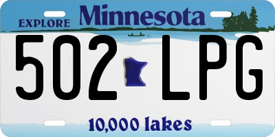 MN license plate 502LPG