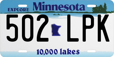 MN license plate 502LPK