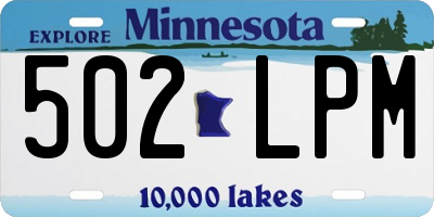MN license plate 502LPM