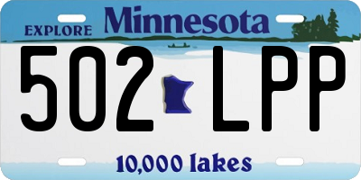 MN license plate 502LPP