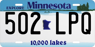 MN license plate 502LPQ