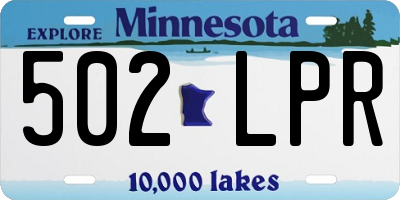 MN license plate 502LPR