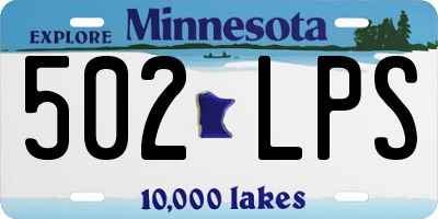 MN license plate 502LPS