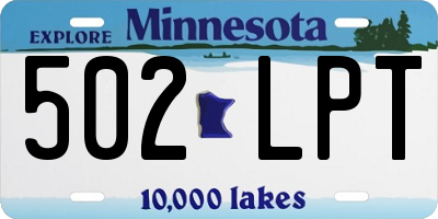 MN license plate 502LPT