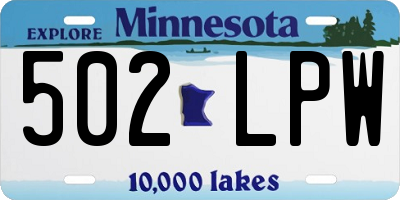 MN license plate 502LPW