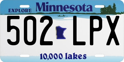MN license plate 502LPX