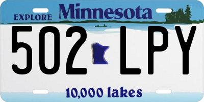 MN license plate 502LPY