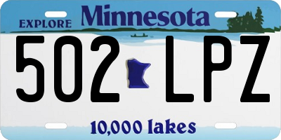 MN license plate 502LPZ