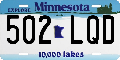 MN license plate 502LQD