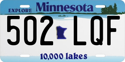 MN license plate 502LQF