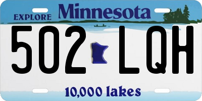 MN license plate 502LQH