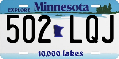 MN license plate 502LQJ