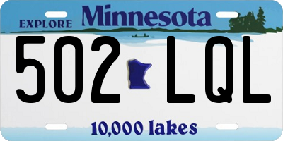 MN license plate 502LQL
