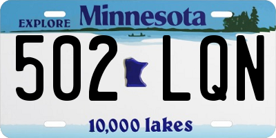 MN license plate 502LQN