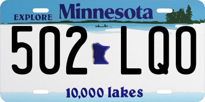 MN license plate 502LQO