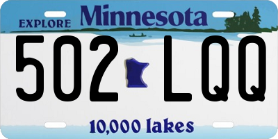 MN license plate 502LQQ