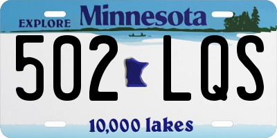 MN license plate 502LQS