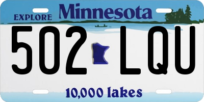MN license plate 502LQU