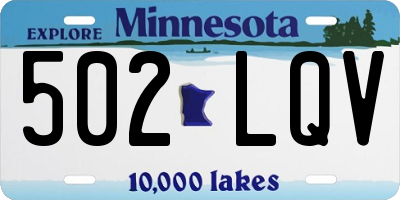 MN license plate 502LQV